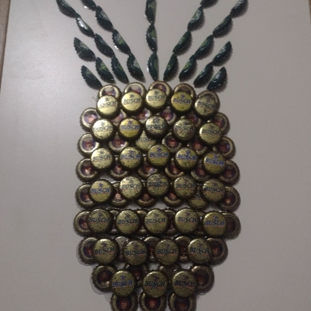 Busch Bottle Cap Pineapple Art